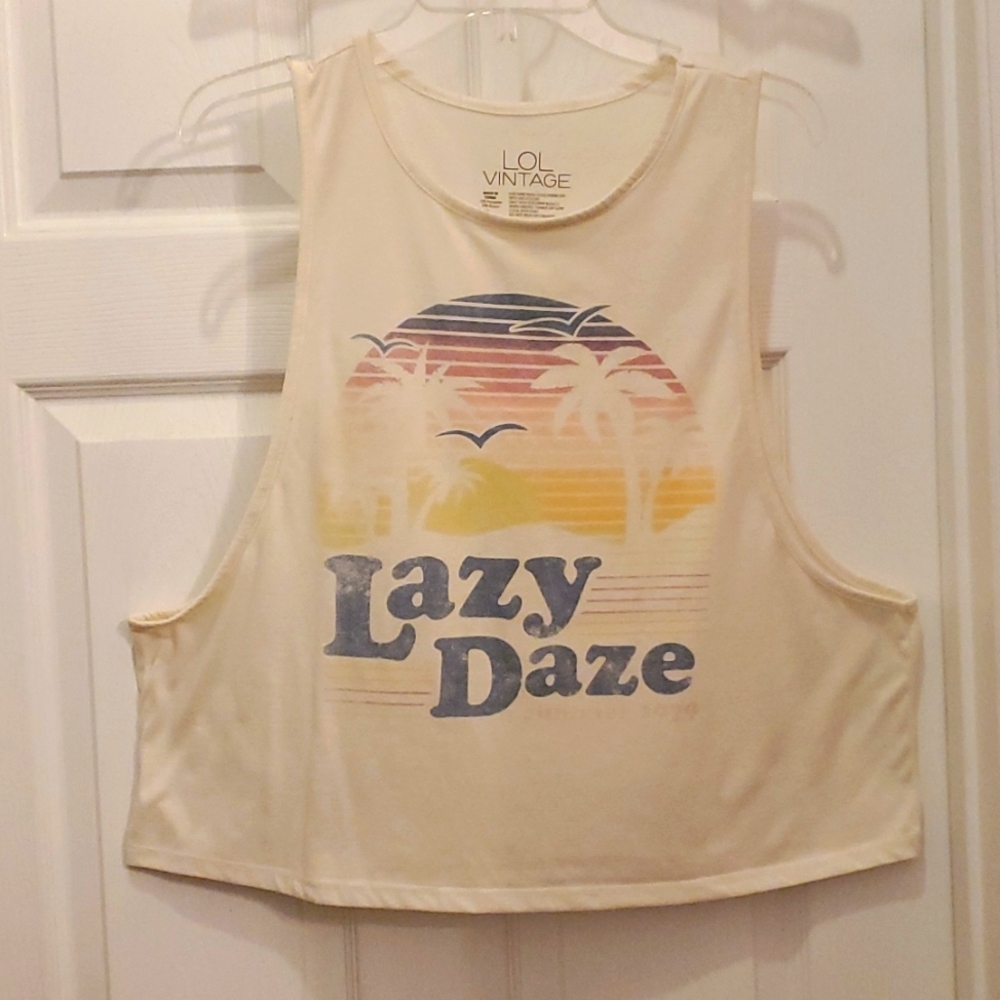 EUC Women's Large LOL Vintage Lazy Daze Tank